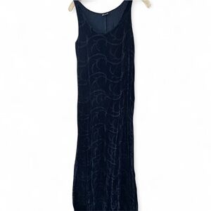 Vintage Beth Schaeffer velvet stitched max dress size M 90s whimsigoth vibes
